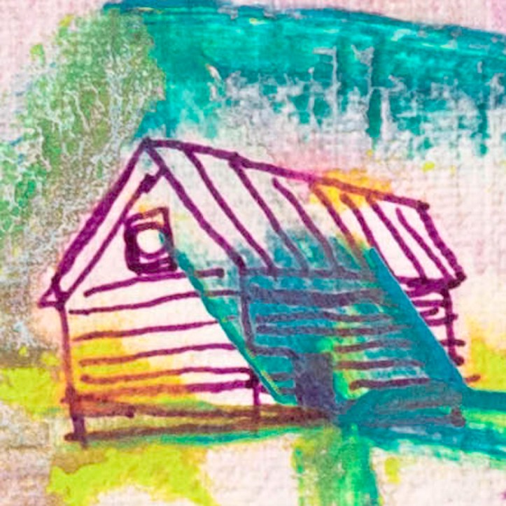 363 Deconstruction. 16" X 12" Acrylic on Canvas by Yvonne Callaway.