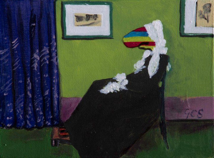 298 Doodad Matriarchy.  6" X 8" Mixed media on board by Yvonne Callaway Smith